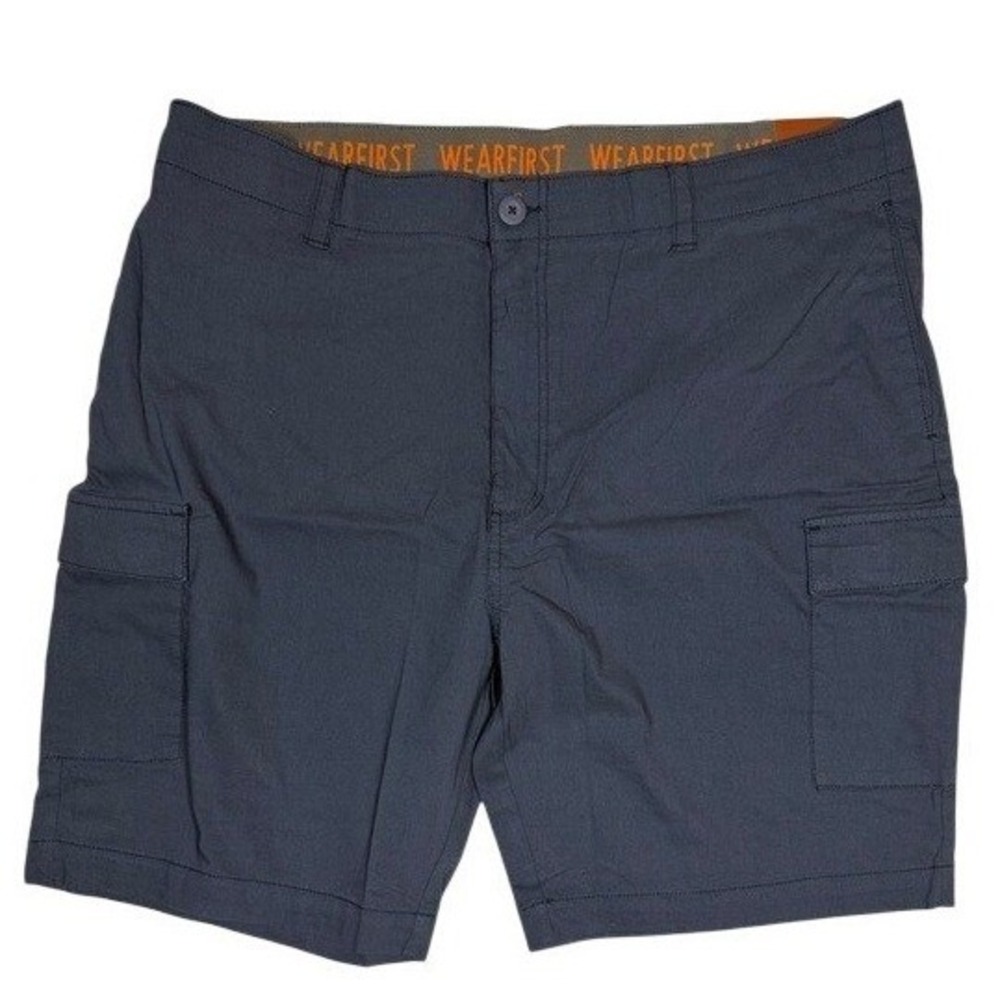 WearFirst Mens Cargo Shorts Charcoal Blue Gray Size 44 Stretch Cotton Nylon Mix